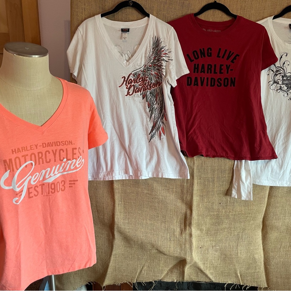 Harley-Davidson Graphic Tee Collection - Red, White, Orange XL